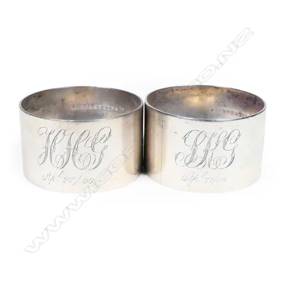 B Petersen & Co (Christchurch) pair of silver napkin rings,